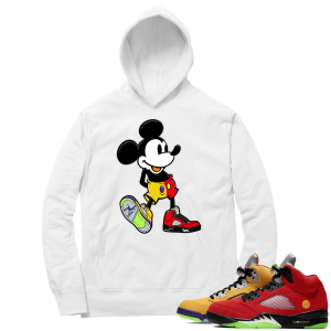 What the 5s Sneaker Hoodie - White - Sneakerhead Mickey