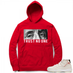 White Jordan 11 matching Hoodie | Trust No One | Red Hoodie