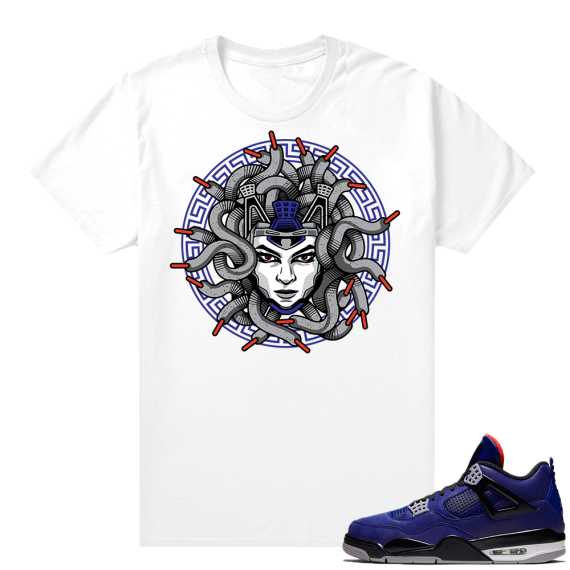 Winter Blue 4s shirt White - Medusa