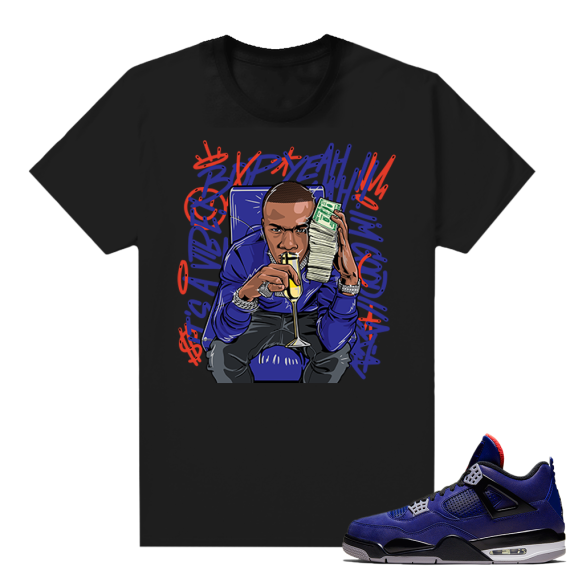 Winter Blue 4s shirt black - Billion Dollar Baby