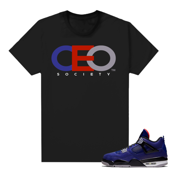 Winter Blue 4s shirt black - CEO Society