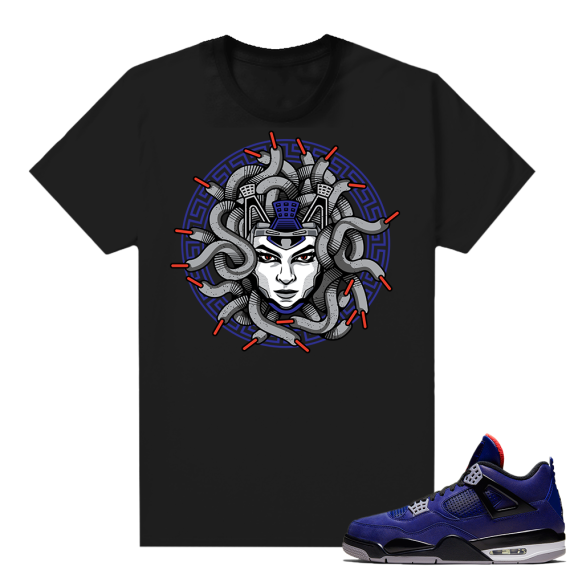 Winter Blue 4s shirt black - Medusa