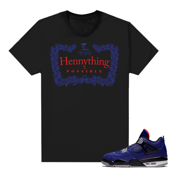 Winter Blue 4s shirt black - Hennything