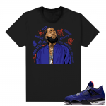 Winter Blue 4s shirt black - Nipsey Tribute