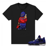 Winter Blue 4s shirt black - Trap Bear