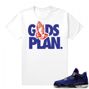 Winter Blue 4s shirt White - Gods Plan