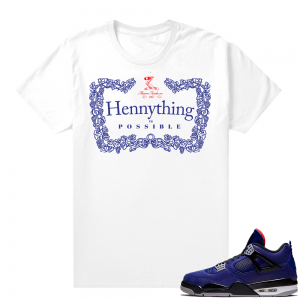 Winter Blue 4s shirt White - Hennything