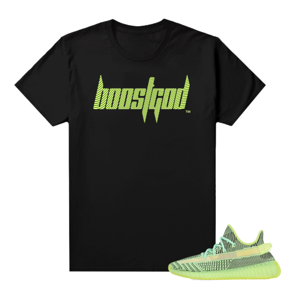 Yeezreel Yeezy 350 shirt black - Boostgod Logo