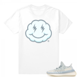 Yeezy Cloud White | Smiley Cloud Logo | White Shirt