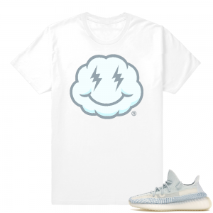 Yeezy Cloud White | Smiley Cloud Logo | White Shirt