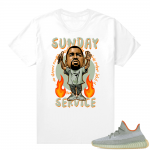 Yeezy 350 Desert Sage Shirt - White - Sunday Service Ye Toon