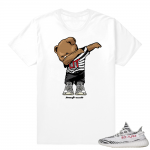 Yeezy 350 Zebra t-shirt match | Dabbin Bear | White shirt