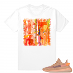 Yeezy 350 Clay | Abstract Painting | White shirt