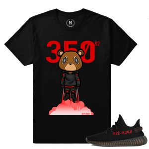 Match Yeezy Boost 350 Black Red | Yeezy Bear 350 Boost | Black T shirt