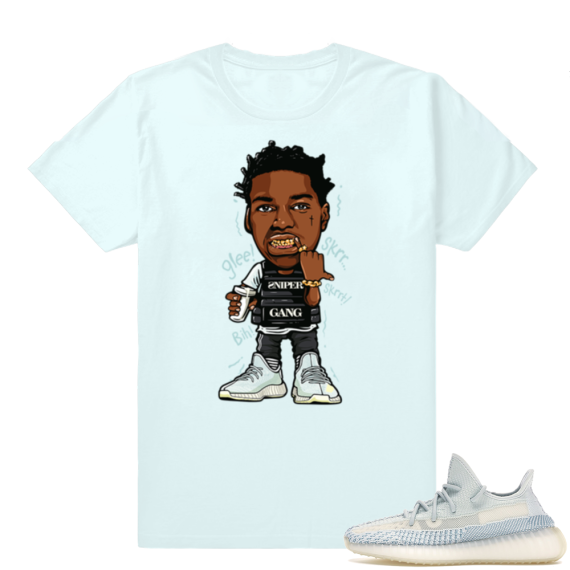 Yeezy Cloud White | Kodak Glee | Light Blue Shirt