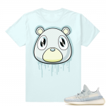 Yeezy Cloud White | Bear Drip | Light Blue Shirt