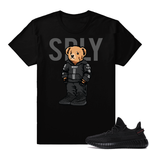 Yeezy Boost 350 V2 Black | SPLY Bear | Black Shirt