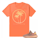 Yeezy 350 Clay | Live Fresh Palm Logo | Hyper Orange Shirt