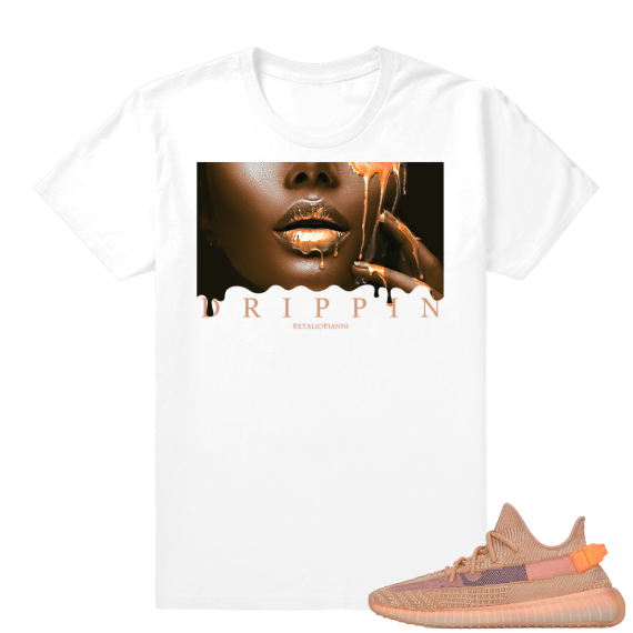 Yeezy 350 Clay | Drippin | White shirt