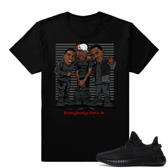 Yeezy Boost 350 V2 Black | Everybody Eats B | Black Shirt