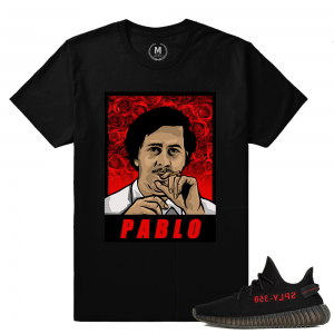 Match Yeezy Boost 350 Black Red | Feel Like Pablo | Black T shirt