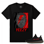 Match Yeezy Boost 350 Black Red | Yeezy Bowie | Black T shirt