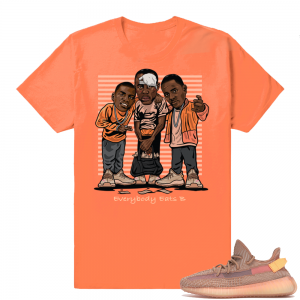 Yeezy 350 Clay | Everybody Eats B | Hyper Orange Shirt