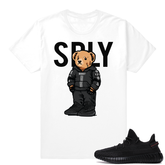 Yeezy Boost 350 V2 Black | SPLY Bear | White Shirt