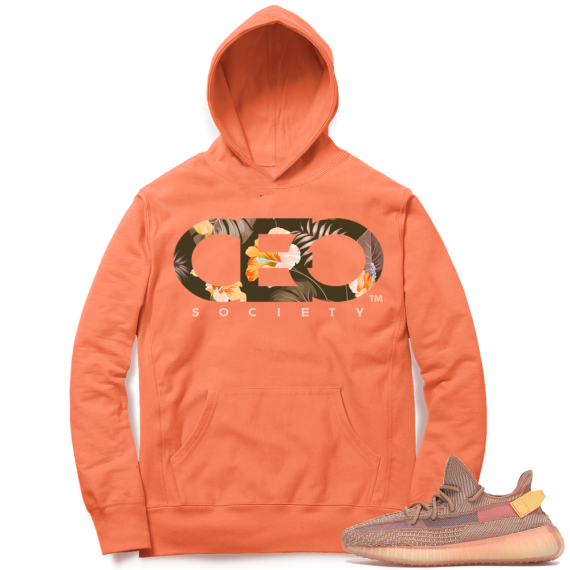 Yeezy 350 Clay | CEO Floral | Bright Orange Hoodie