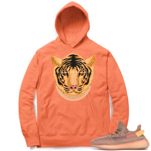 Yeezy 350 Clay | Designer Tiger | Bright Orange Hoodie