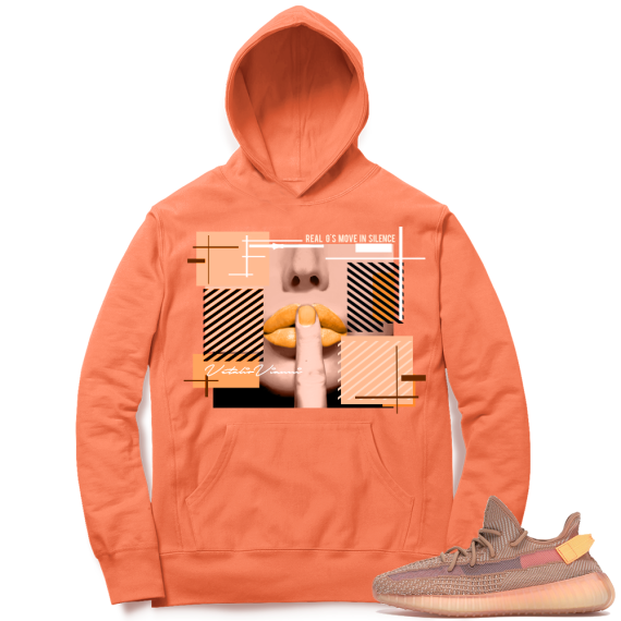 Yeezy 350 Clay | Move in Silence | Bright Orange Hoodie