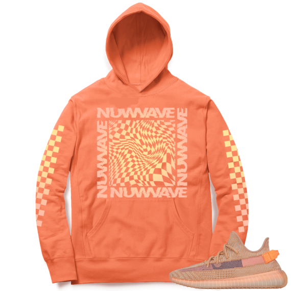 Yeezy 350 Clay | NuWave Checkered | Bright Orange Hoodie