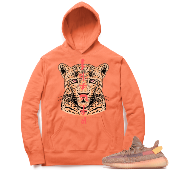 Yeezy 350 Clay | NuWave Leopard | Bright Orange Hoodie