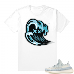 Yeezy Cloud White | NuWave Tsunami Logo | White Shirt