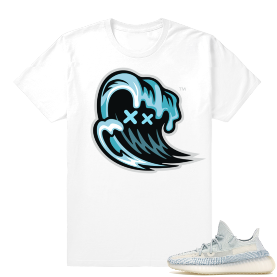 Yeezy Cloud White | NuWave Tsunami Logo | White Shirt