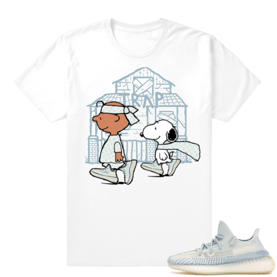 Yeezy Cloud White | Snoopy Trap House | White Shirt