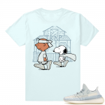 Yeezy Cloud White | Snoopy Trap House | Light Blue Shirt