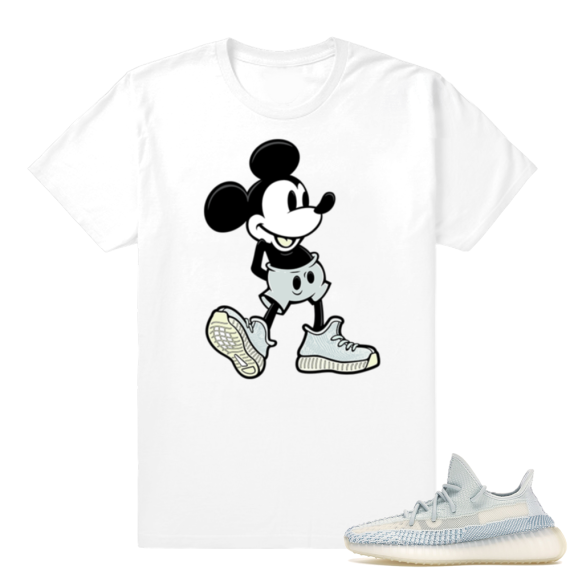 Yeezy Cloud White | Sneakerhead Mickey | White Shirt