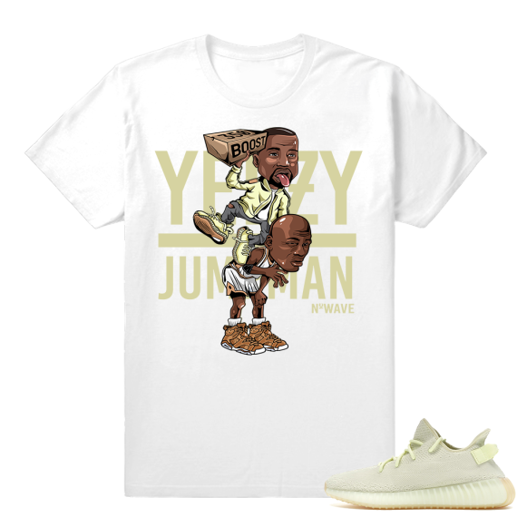 Yeezy Over Jumpman Butter Yeezys shirt  White Tee