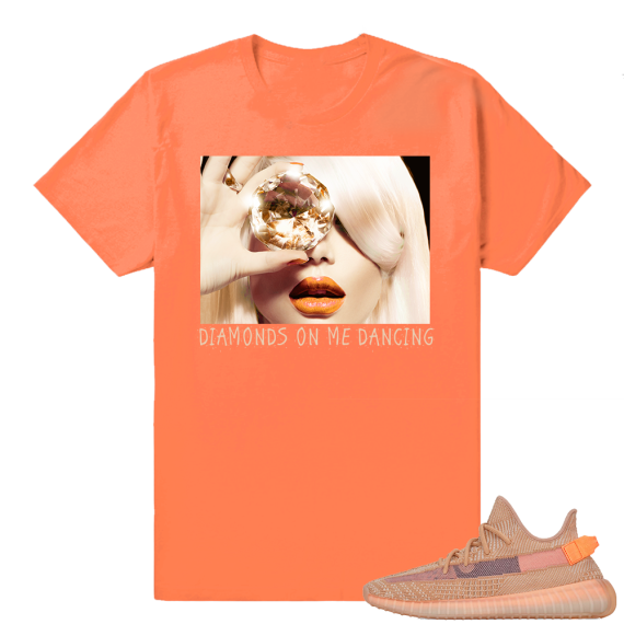 Yeezy 350 Clay | Diamonds On Me Dancing | Hyper Orange Shirt