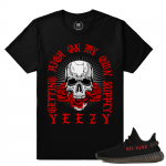 Match Yeezy Boost 350 Black Red | High on Supply 350 | Black T shirt