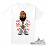 Yeezy Boost 350 Zebra shirts | Nipsey Hussle | White shirt