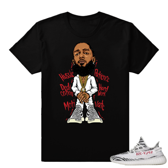 Yeezy Boost 350 Zebra shirts | Nipsey Hussle | Black shirt