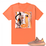 Yeezy 350 Clay | Abstract Art | Hyper Orange Shirt