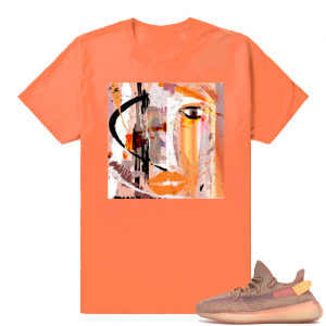 Yeezy 350 Clay | Abstract Art | Hyper Orange Shirt