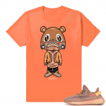 Yeezy 350 Clay | Bape Mask Bear | Hyper Orange Shirt