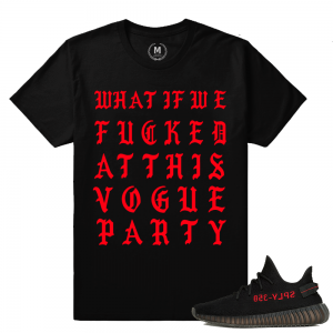 Match Yeezy Boost 350 Black Red | What if | Black T shirt