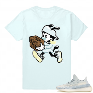 Yeezy Cloud White | Double Up | Light Blue Shirt