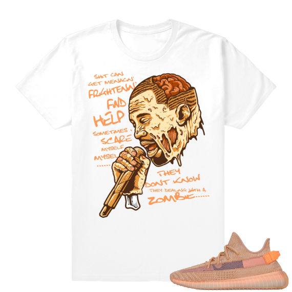 Yeezy 350 Clay | Zombie Ye | White shirt