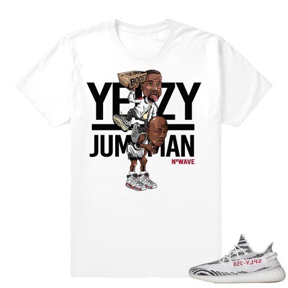 Yeezy shirt Zebra V2 | Yeezy Over Jumpman | White shirt